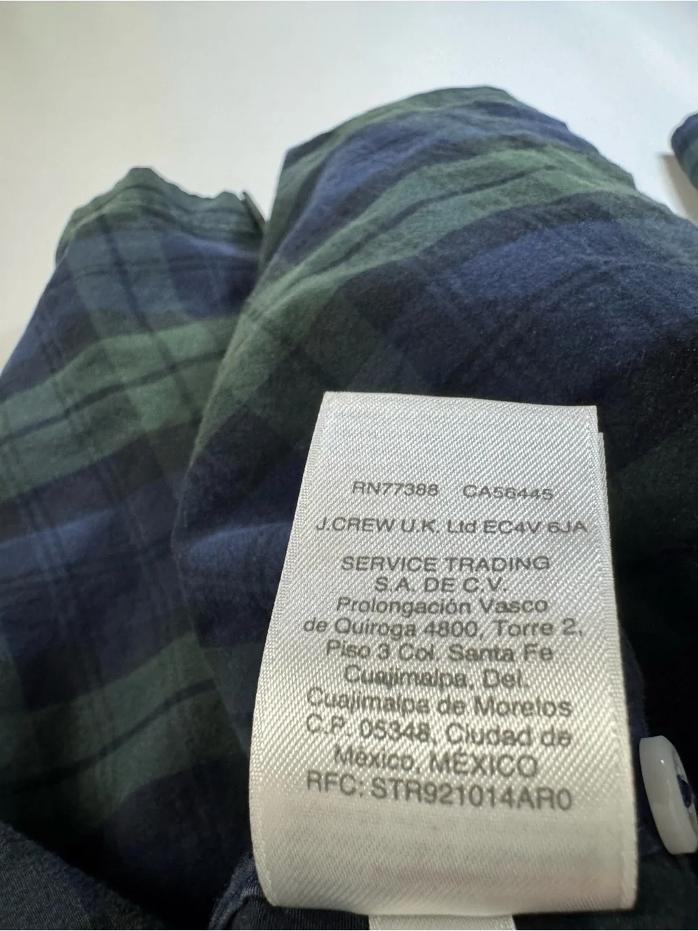 J. Crew Green and Navy Plaid Button-Down Shirt